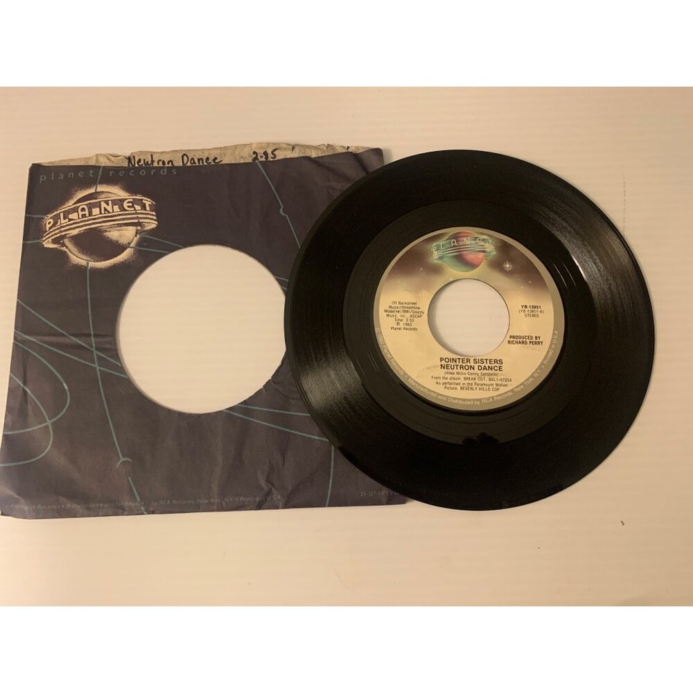 Pointer Sisters 7" Vinyl Record - Neutron Dance / Telegraph Your Love - 1983 Pla